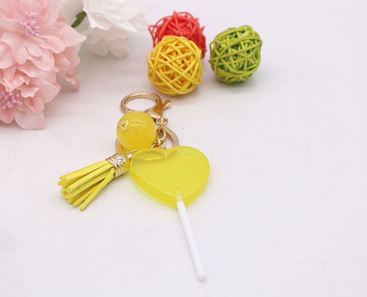 树脂爱心棒棒糖饰品 环保树脂配件 树脂糖果 桃心糖果挂件详情8