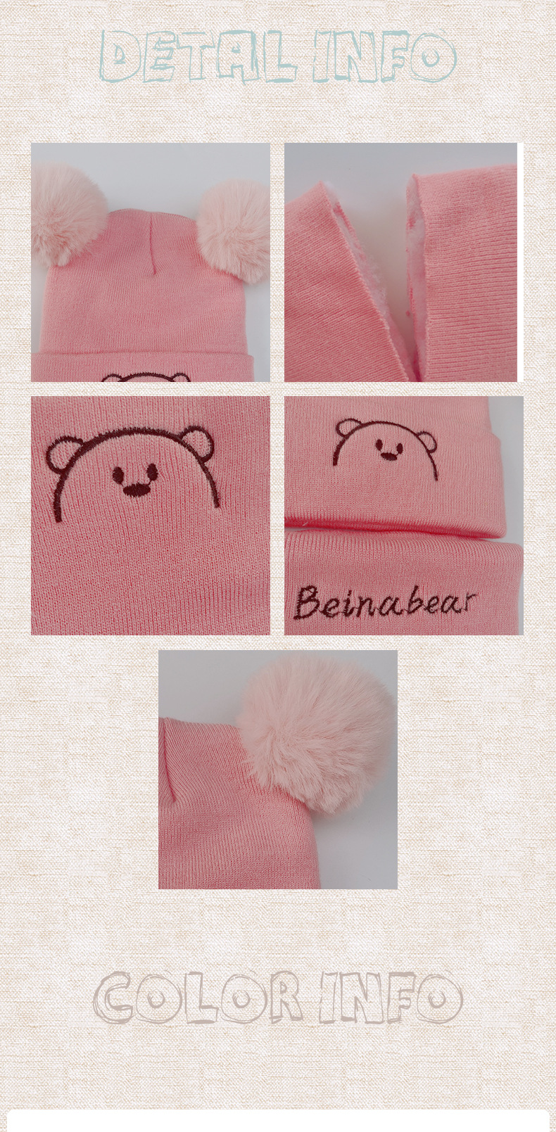 Winter hat, warm hat, baby hat, cap, double ball bear hat, cap pic 12