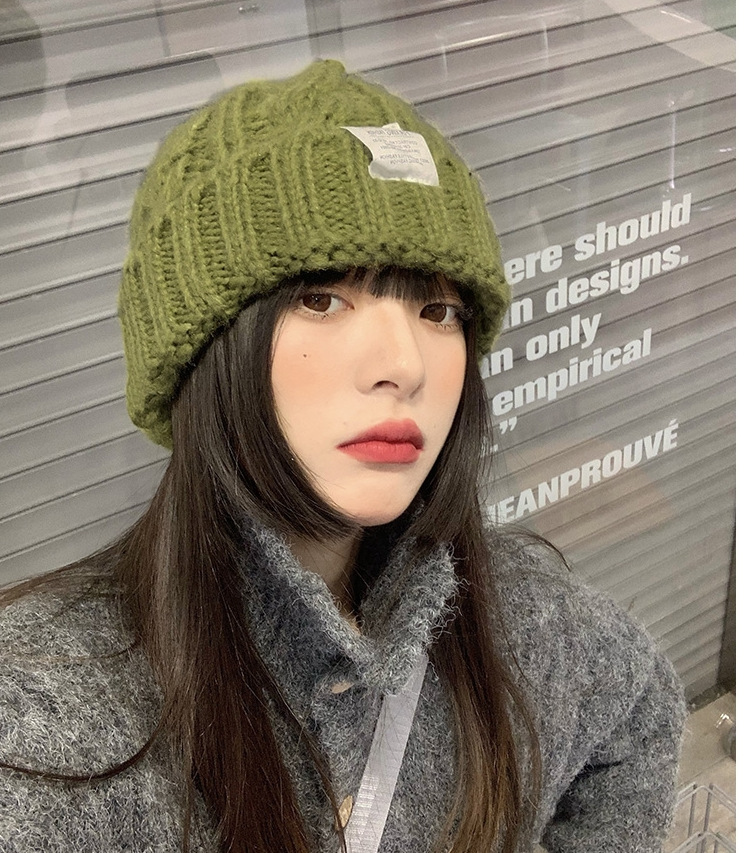 韩版ins 花毛线帽子女纯色秋冬季保暖糖果色日系针织帽网红潮品详情7