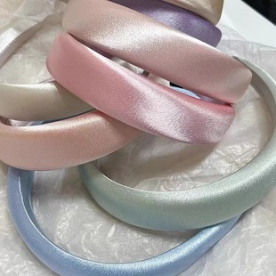 A simple and versatile satin headband for going out, a new high head headband for girls, a high-end and fashionable hair-pressing accessory pic 12