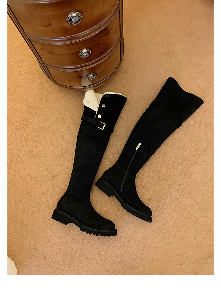 葡萄妈过膝骑士靴女厚底加绒长筒厚绒长靴百搭雪地靴女式棉鞋冬季详情54