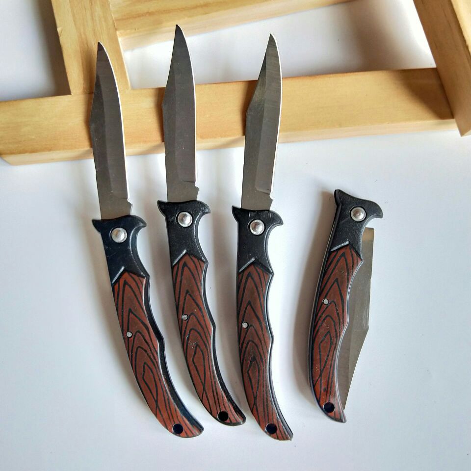 New wood-grain knife, folding knife, stainless steel fruit knife, small folding knife, portable unboxing knife, peeler knife, 2-yuan store pic 4