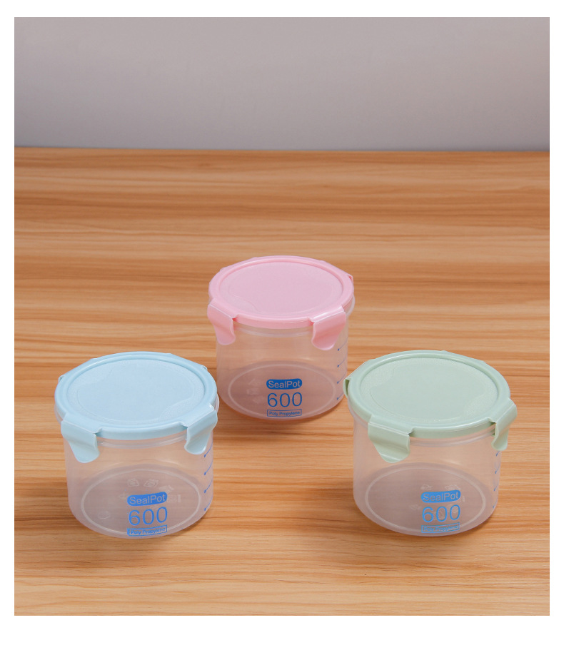Wholesale of simple plastic transparent tape scale sealed can storage boxes pic 7