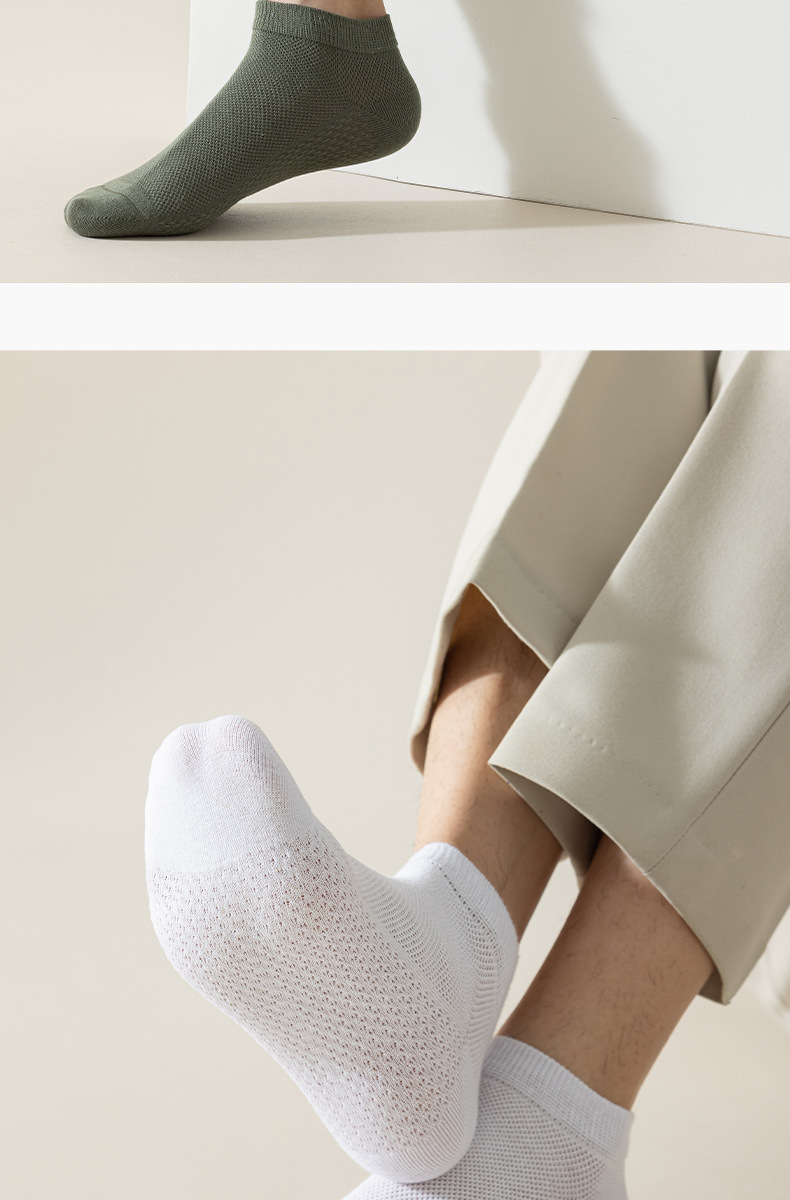 袜子男士防臭吸汗夏纯棉男士夏季袜子透气薄款短筒袜诸暨袜业批发详情22