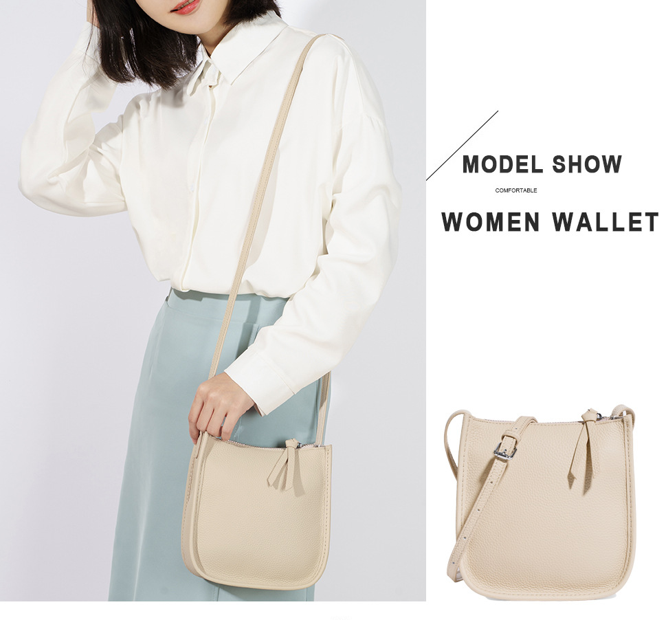 Leather single-shoulder bag for women, versatile and fashionable 2023 Korean small square bag, top layer cowhide ins Korean version crossbody bag, small bag pic 30