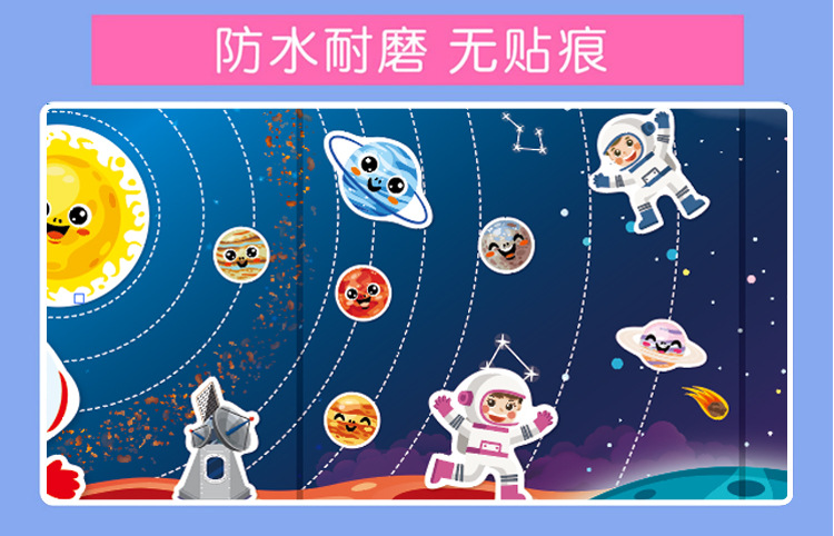 跨境儿童贴纸书批发早教专注力培养反复贴动物恐龙海洋场景果冻书详情11