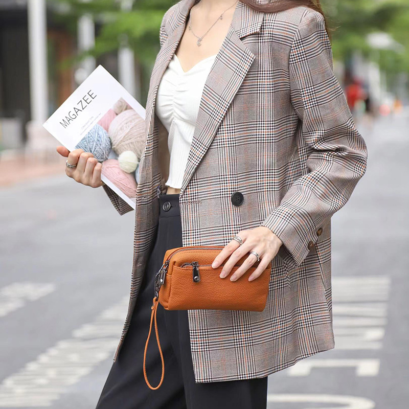 真皮女包2023新款头层牛皮单肩斜挎大容量贝壳女生手机拉链钱小包详情9