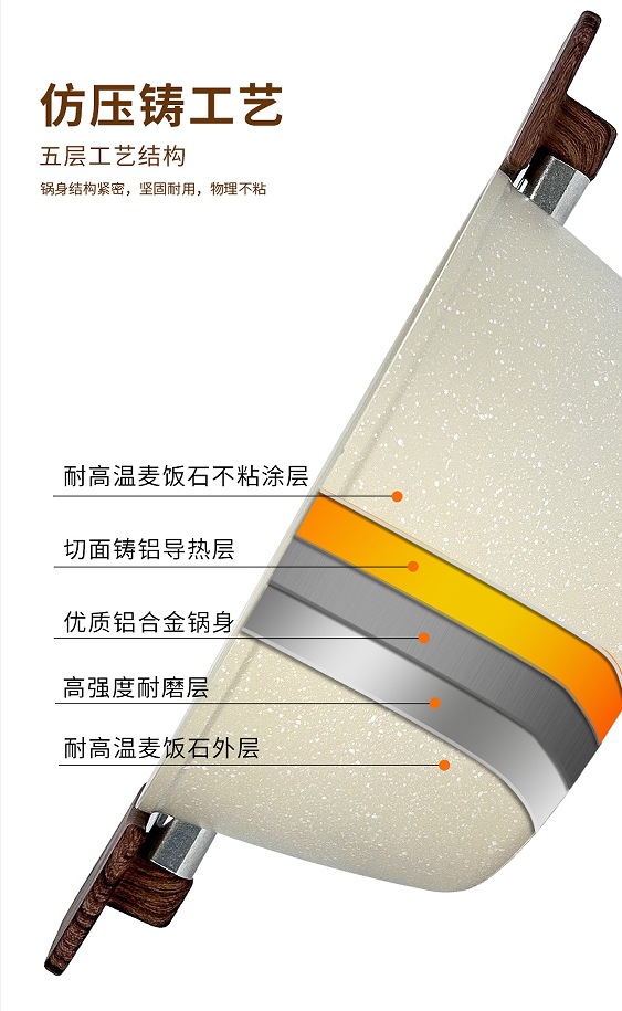 炊大皇平底锅家用XJ33BT双耳汤锅套装带盖 不粘煎锅泡面早餐煎蛋辅食班戟锅详情7