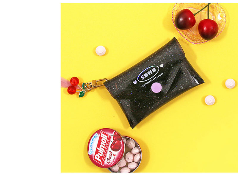 PVC transparent jelly bag, transparent three-dimensional makeup bag, custom-made LOGO printed crystal glitter, snap-on coin bag pic 16