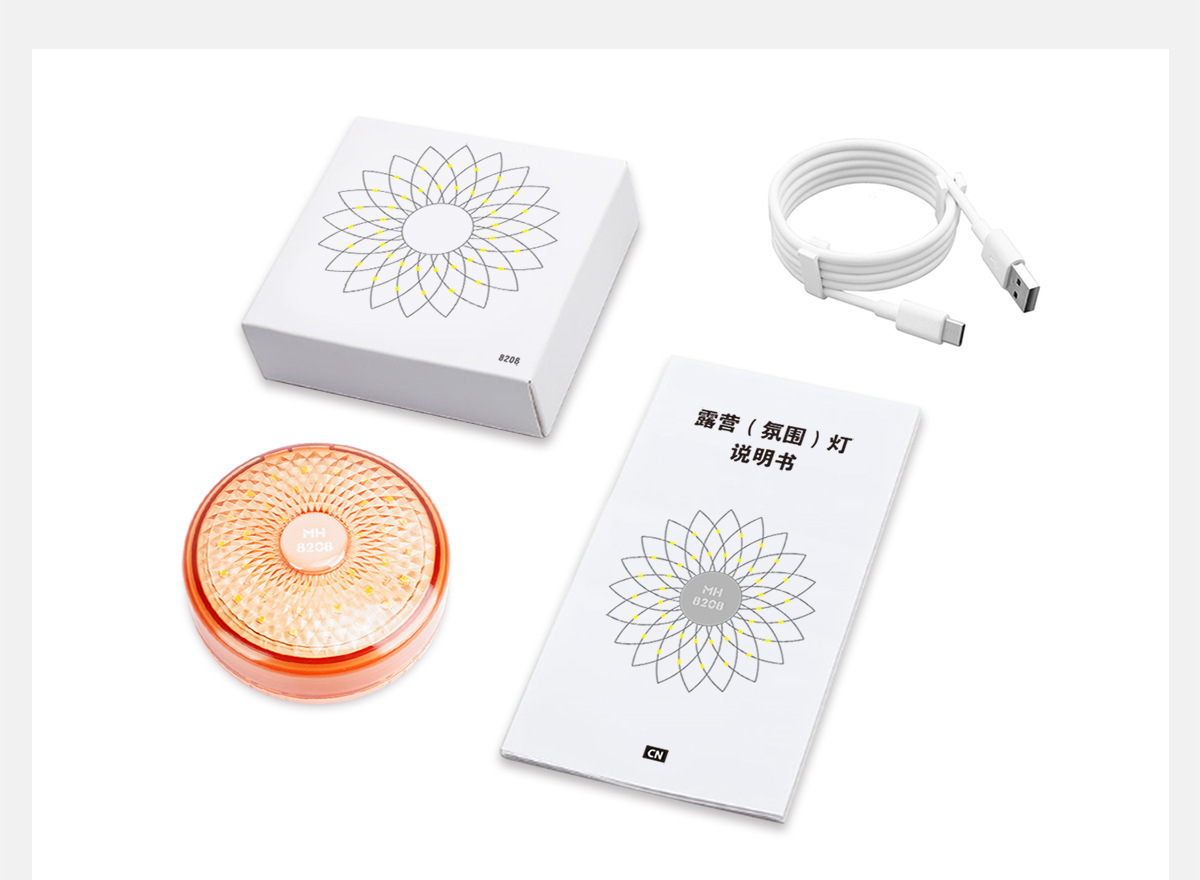 多功能LED露营灯USB充电户外帐篷灯七彩氛围串灯收纳野营灯便携式手提灯户外露营应急灯彩光节日氛围伸缩露营灯详情11