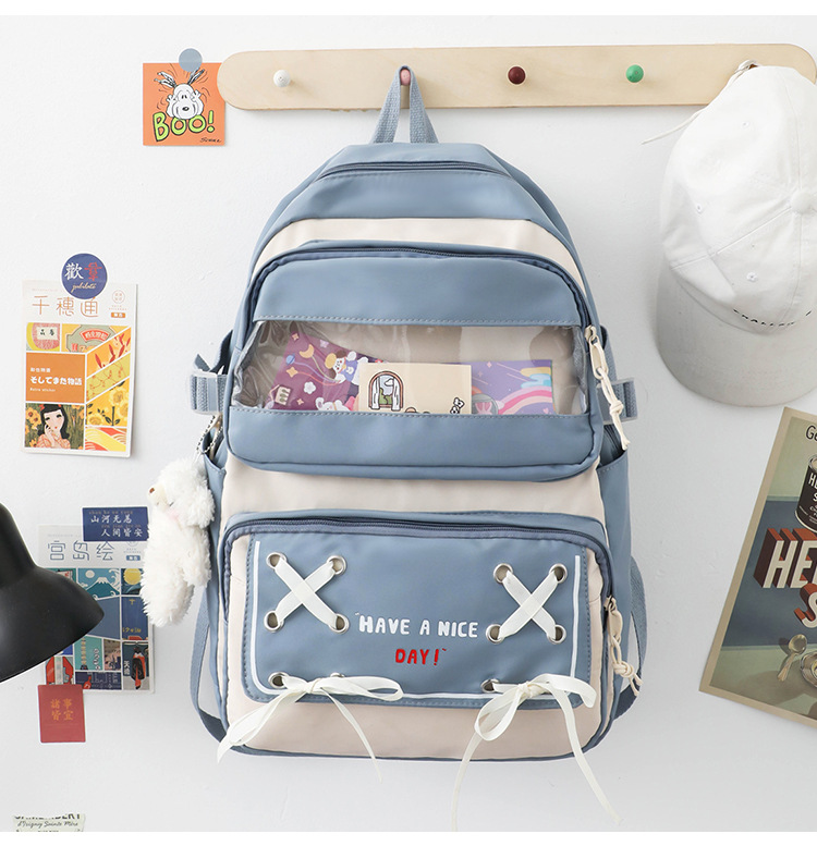 New student schoolbag, Japanese-style cute and fresh girl backpack, large capacity for junior high school students, trendy backpack for primary school boys pic 24