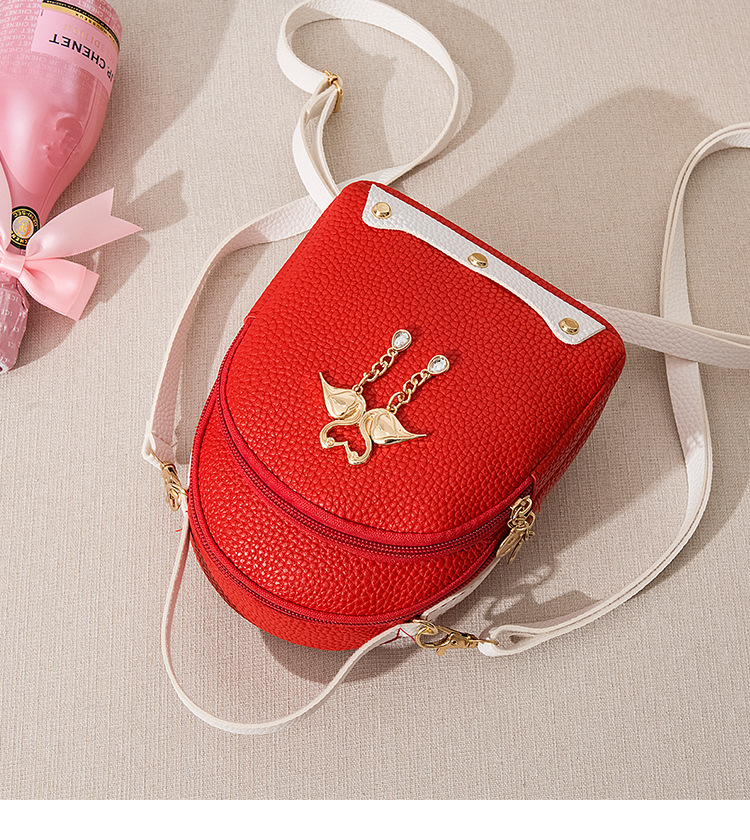 女士 撞色骨条大荔枝纹天鹅小背包 2020夏韩版新品斜挎单肩手机包详情15