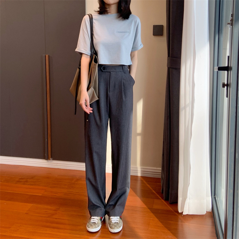 The self-retained w beauty Hidden meat creates a super model leg shape with a high waistline design, versatile and slimming suit pants and casual pants pic 11