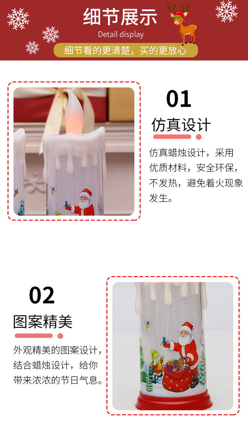 Christmas teardrop candle simulation wax decorative handicrafts and ornaments pic 4