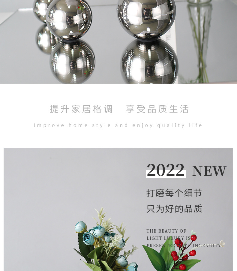 Modern and simple crystal vases, dry flower arrangements for the living room, Nordic light luxury flower vases, soft furnishings for the dining table, creative decorative items pic 25