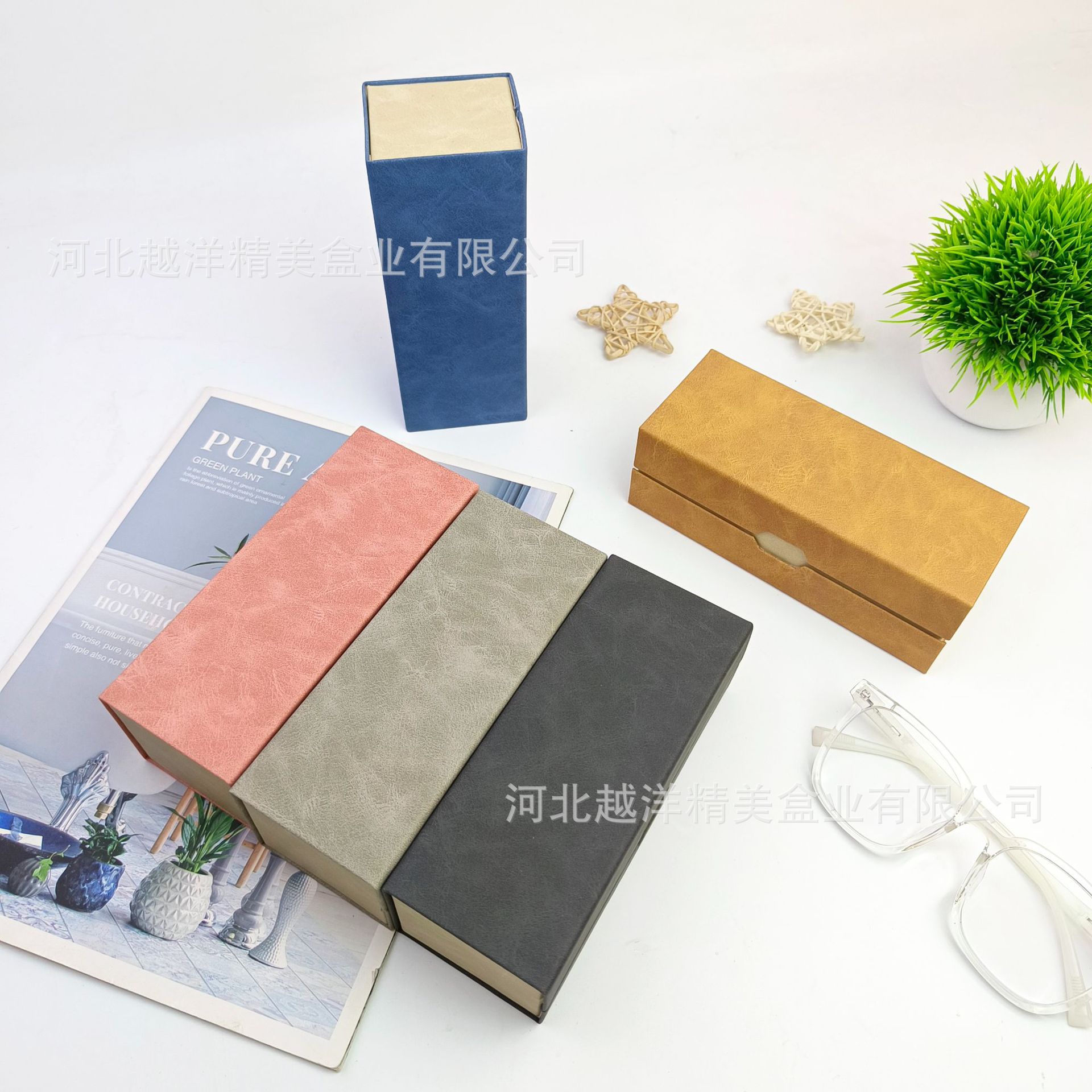 双层眼镜盒两幅装厂家批发大容量近视眼镜盒简约高级防压太阳镜盒详情8