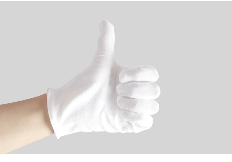 White gloves, thick pure cotton cultural play work gloves, etiquette white pure cotton gloves, Sweat shield thin cotton gloves pic 18