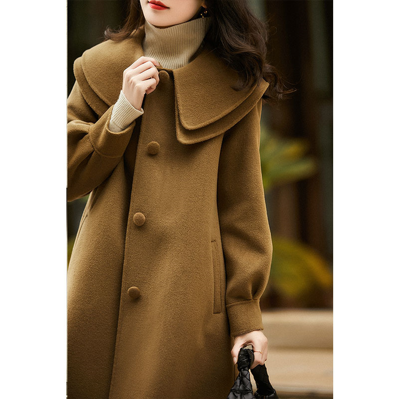 A new Korean-style woolen coat with a doll collar for women in autumn and winter, which is slimming, concealing and making one look younger pic 16