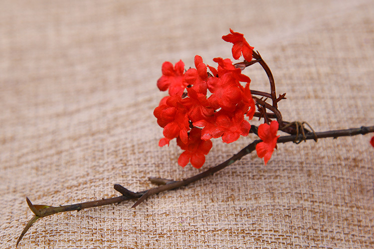 Zen-themed faux cherry blossom vine branches for home decoration, realistic small floral dry branches, tea room artificial flower ornaments, and simple flower arrangements pic 16