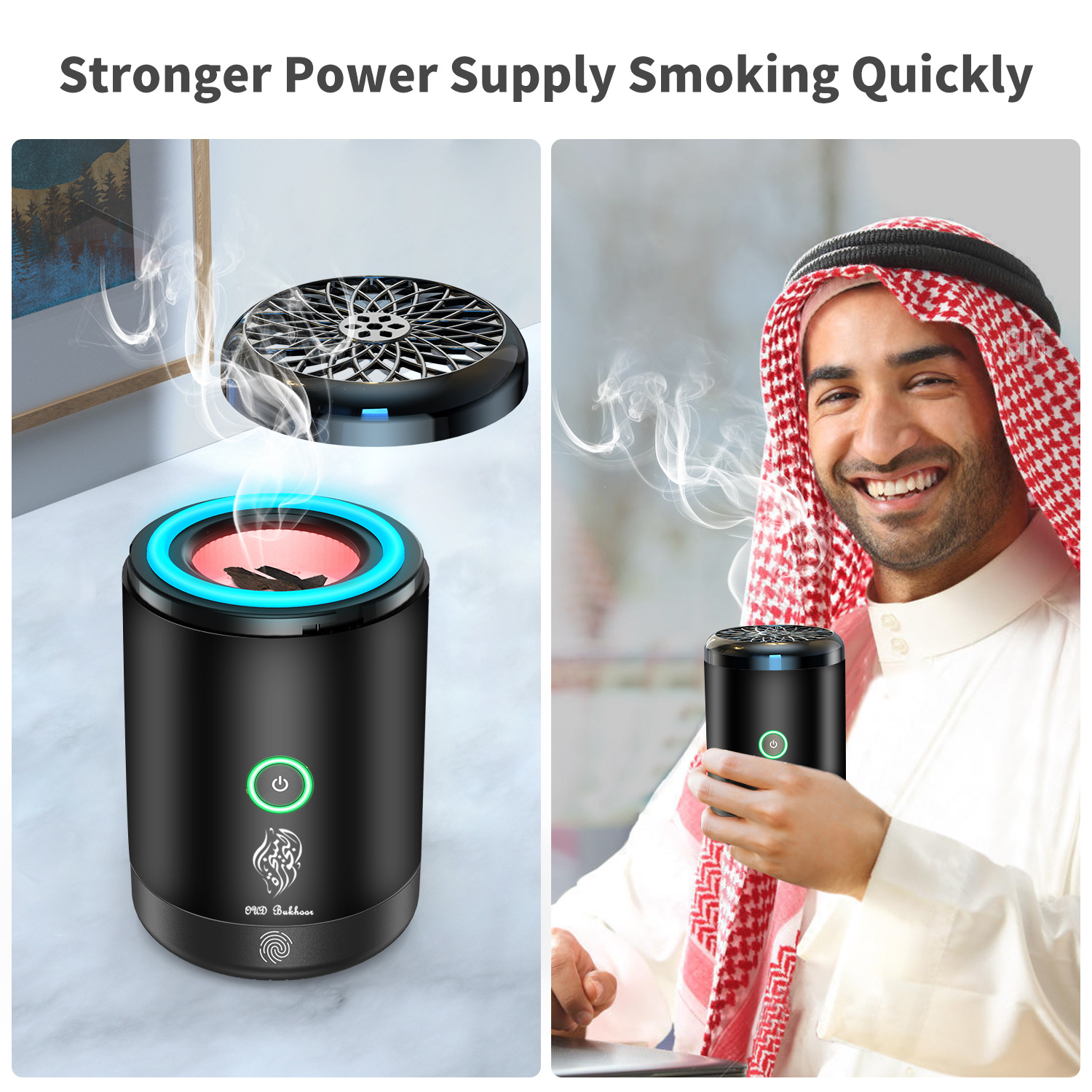 The new Bakhoor Bukhoor electric incense burner features 16-color remote control with fingerprint touch pic 6