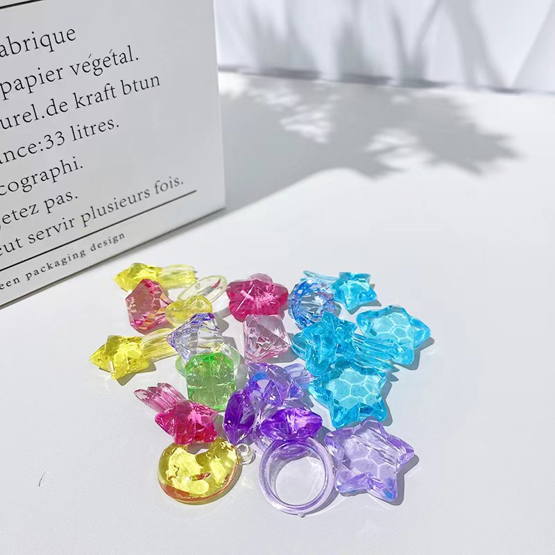 宝宝七彩宝石玩具戒指盒装小女孩礼物防真钻石水晶公主礼物详情5