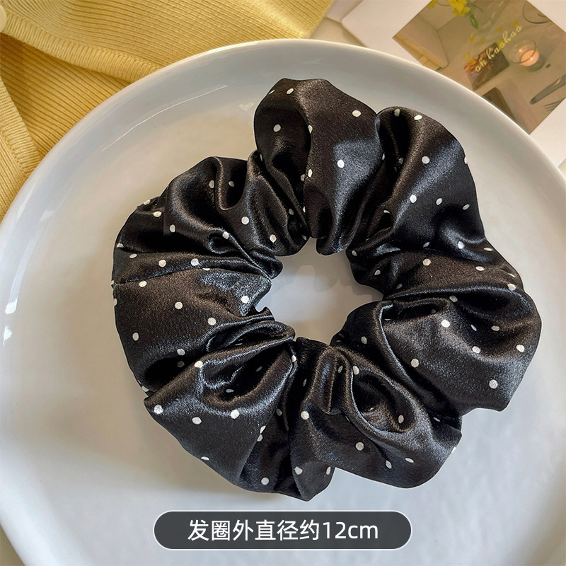 Korean-style polka dot large intestine hair band for women 2024 new trendy hair tie, hair tie rubber band, high-end hair tie and hair accessory pic 7