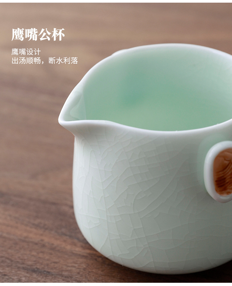 Ge Yao tea set, home ceramic teapot, Chinese tea cup, portable travel tea set, high-end business gift pic 22