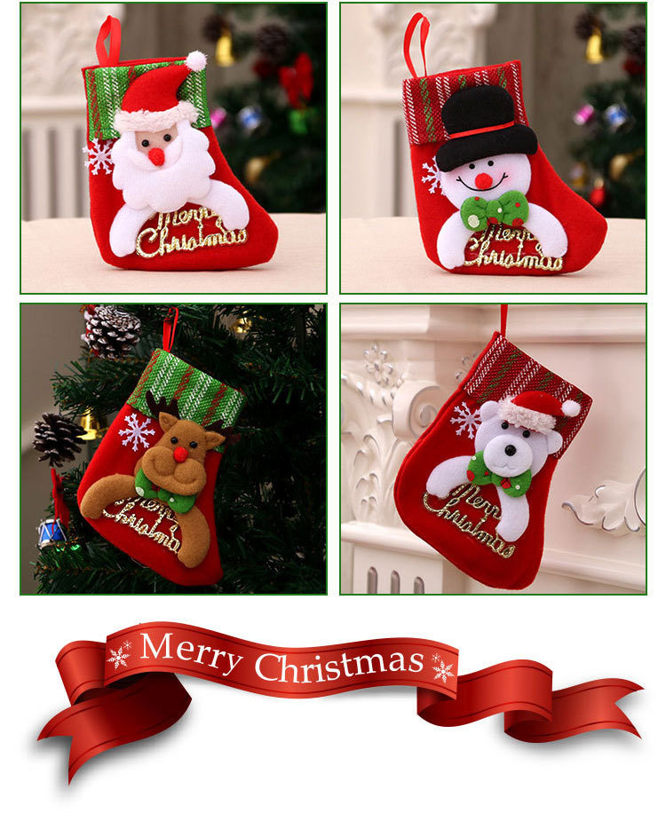 圣诞节圣诞袜 圣诞礼物袋圣诞小袜子挂件圣诞树挂饰装饰品袋子详情20