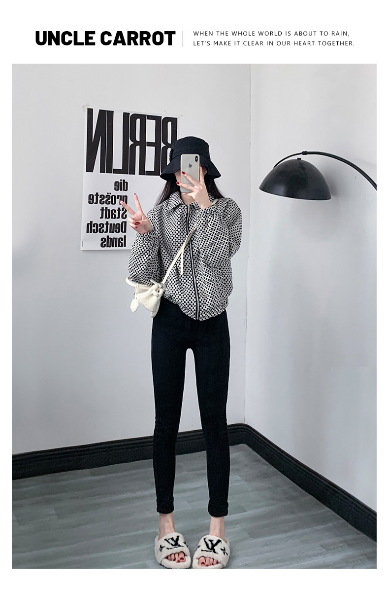 小个子外穿加绒打底裤女2023春秋新款小黑裤弹力显瘦小脚魔术裤子详情45
