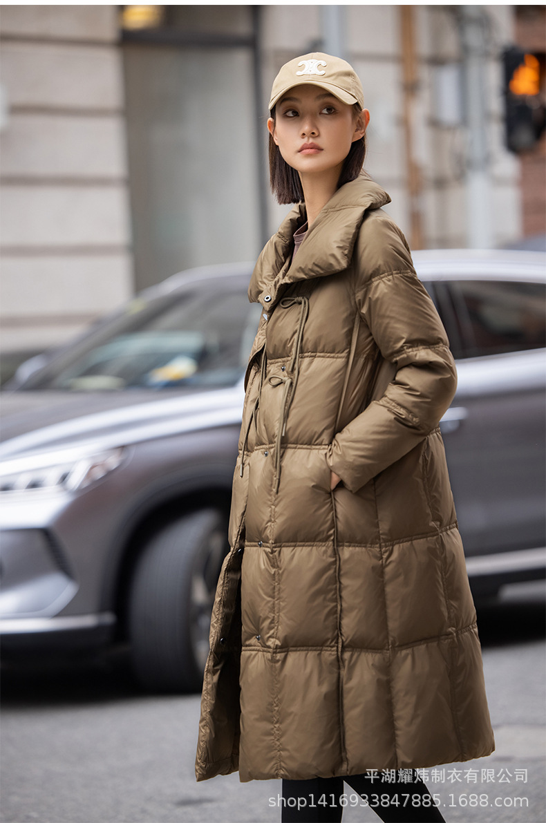 Factory direct sales 2024 Winter new warm and cold-resistant down jacket for women, extended coat, 90 new national standard goose down pic 8