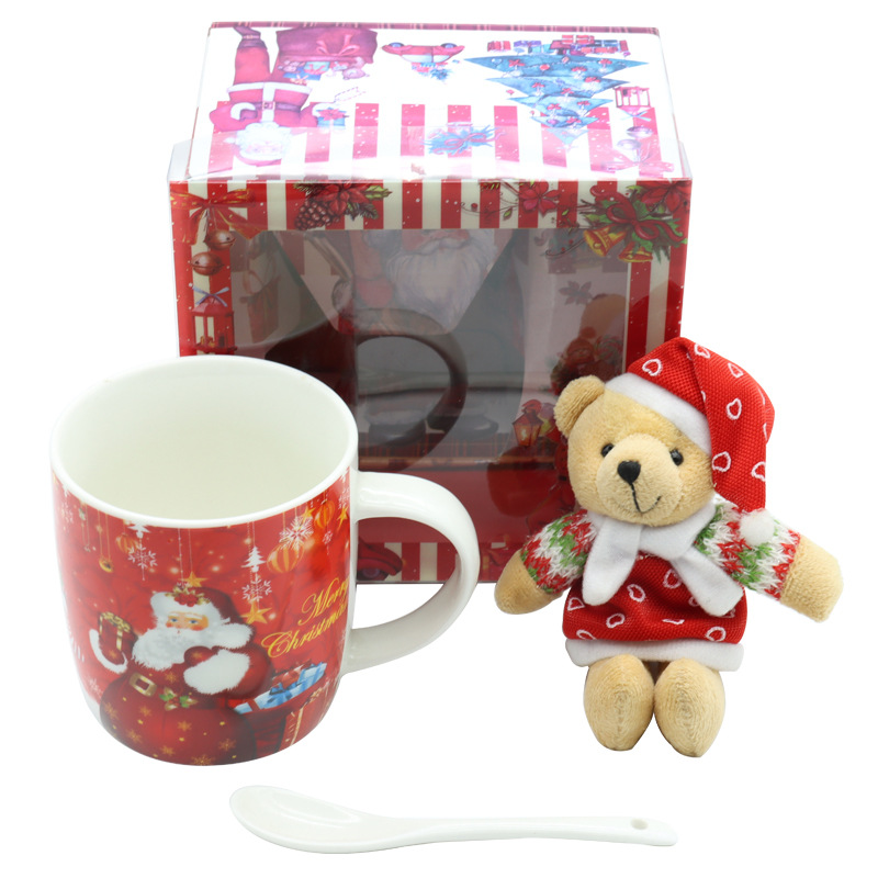 Cross-border exclusive export Christmas mugs, milk breakfast cups, cartoon Santa Claus creative holiday gift cups, cute bear cups, ceramic cups, spoon sets with handles, support multi-language customization, welcome to visit logo factory direct supply pic 11