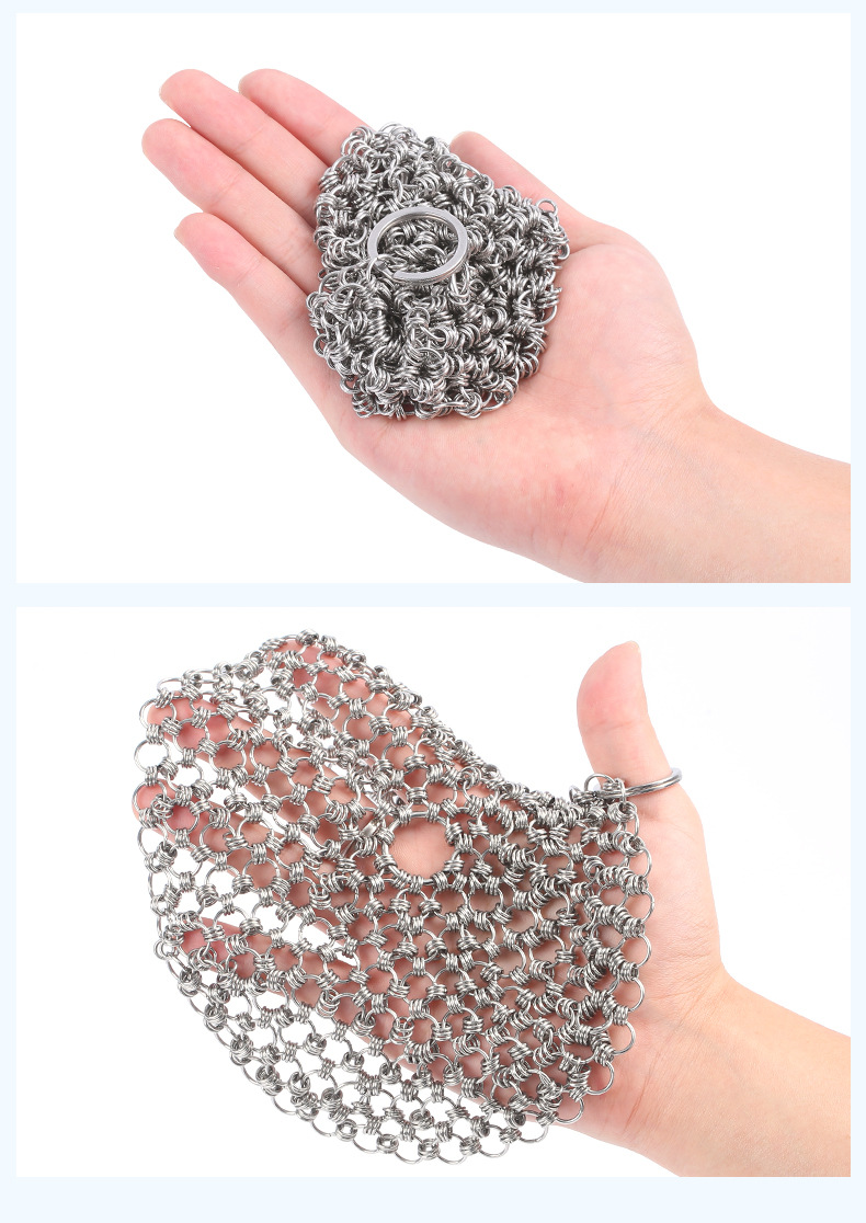 Kitchenware 316 stainless steel pot brush net, triple ring pot washing net, kitchen magic tool, cleaning pot brush net pic 14