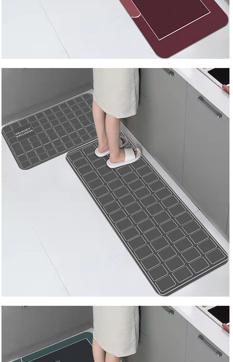 Morandi kitchen floor MATS can be wiped, absorb water and oil. Diatom mud floor MATS are household MATS that do not slip. Diatom mud floor MATS pic 17