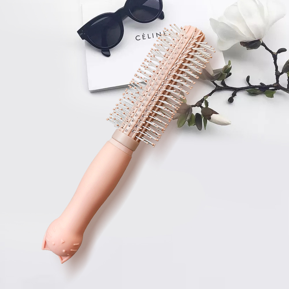 厂家现货塑料气囊按摩梳 美发卷发梳 盒装黑色卡通小猫平板梳子详情7