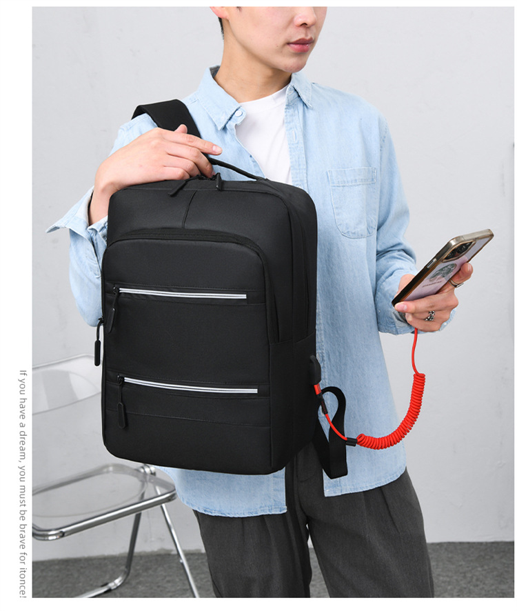 男女可做LOGO电脑双肩包初高中学生书包户外通勤旅行商务背包详情19