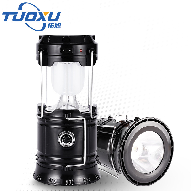 Solar-powered charging camping lamp, outdoor camping LED lighting lamp, folding and hanging tent light strip, output emergency light pic 2