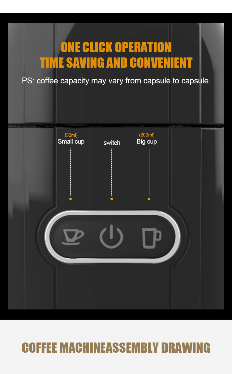 Cross-border foreign trade SOKANY516 Italian capsule coffee machine Portable office small household coffee pot pic 6