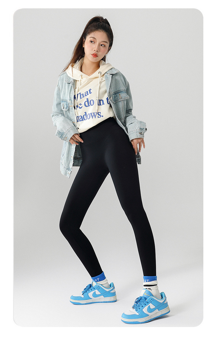 工厂直销加绒鲨鱼裤女2022春秋冬高腰提臀收腹裤芭比裤外穿打底裤详情28