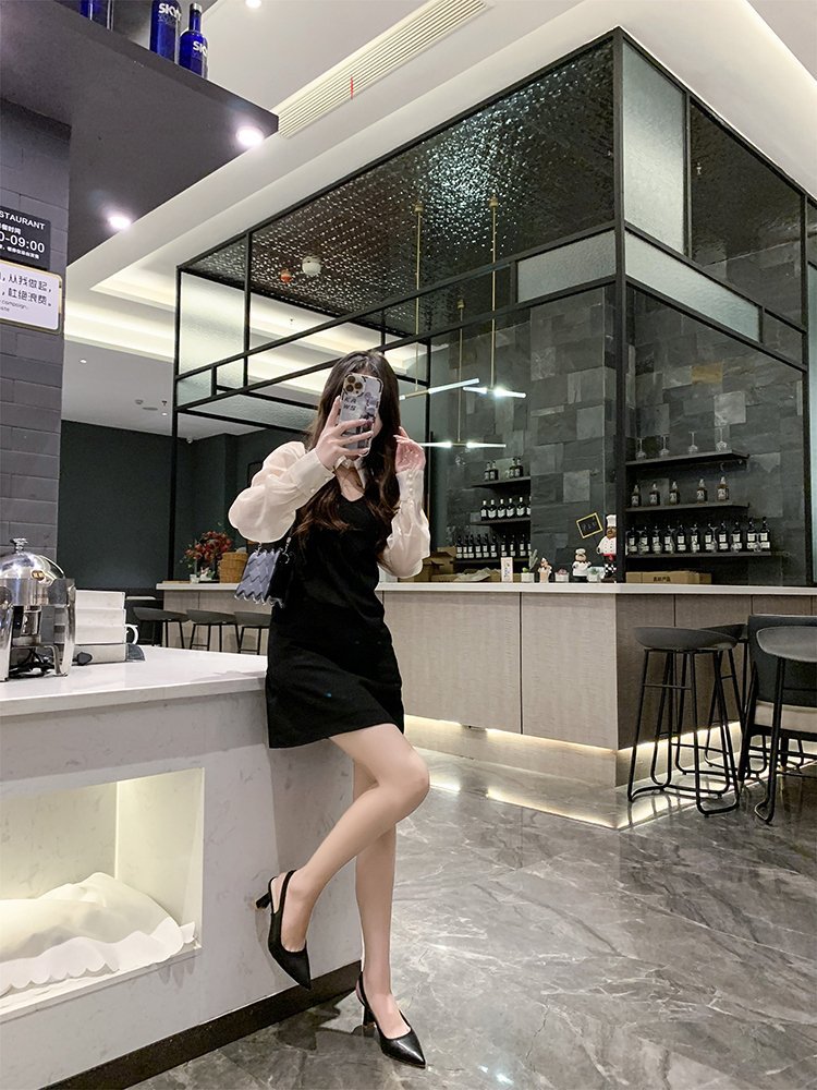 2023春夏季新款尖头高跟鞋女细跟包头凉鞋后空浅口单鞋女详情7