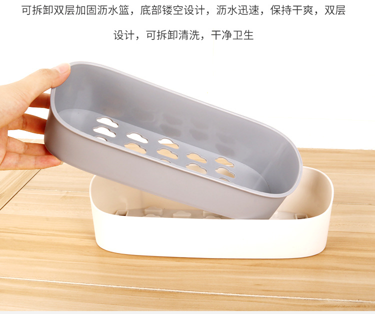Powerful, seamless, non-drilling, water-draining storage rack, multi-functional hook storage rack, bathroom, toilet and kitchen storage rack pic 5