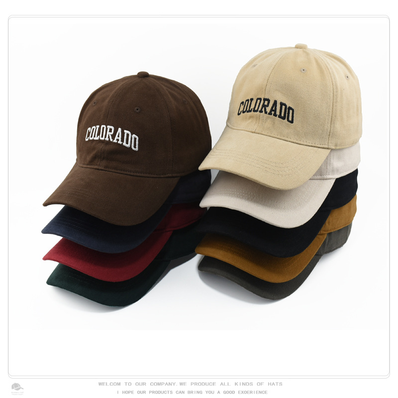 帽子女韩版时尚百搭复古字母刺绣棒球帽春夏季软顶弯檐遮阳鸭舌帽详情3