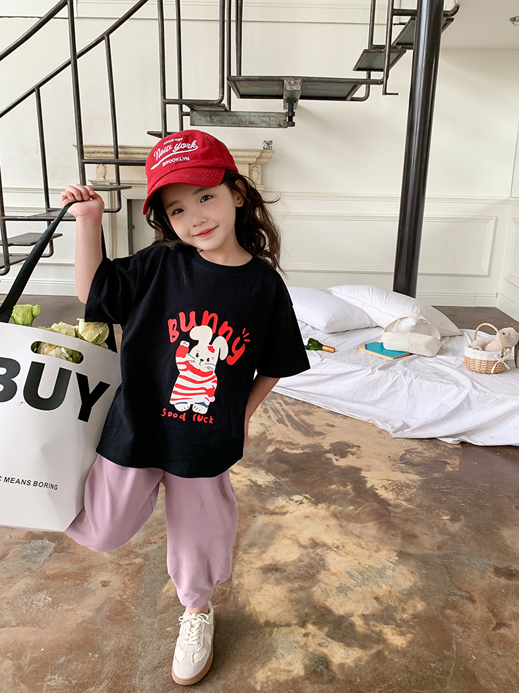 艾摩贝贝2023夏新款童装男女童宝宝可爱T恤儿童数码印花卡通短袖详情55