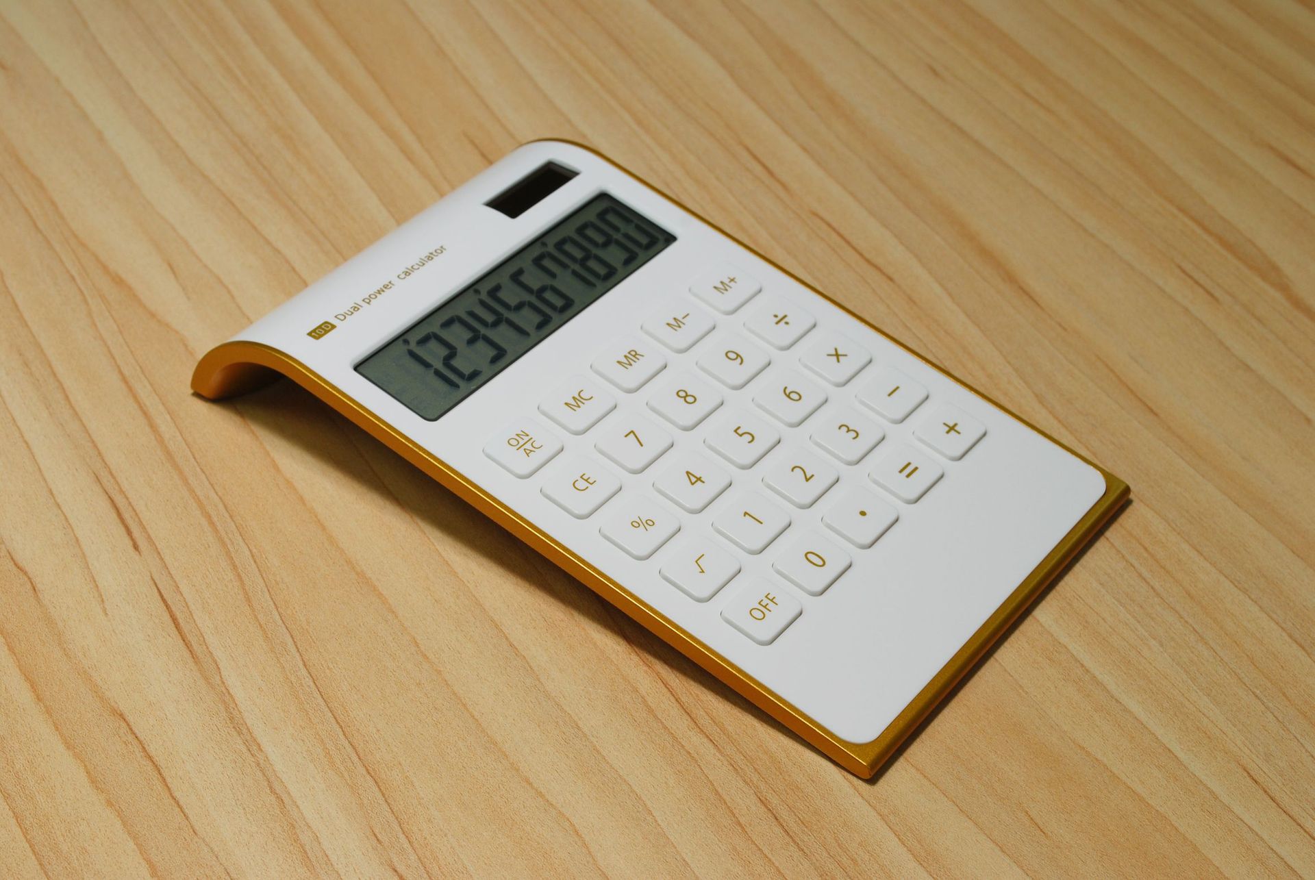 Factory direct sales of ultra-thin gold-framed arithmetic calculator, solar dual-power computer calculator, LOGO printing pic 9