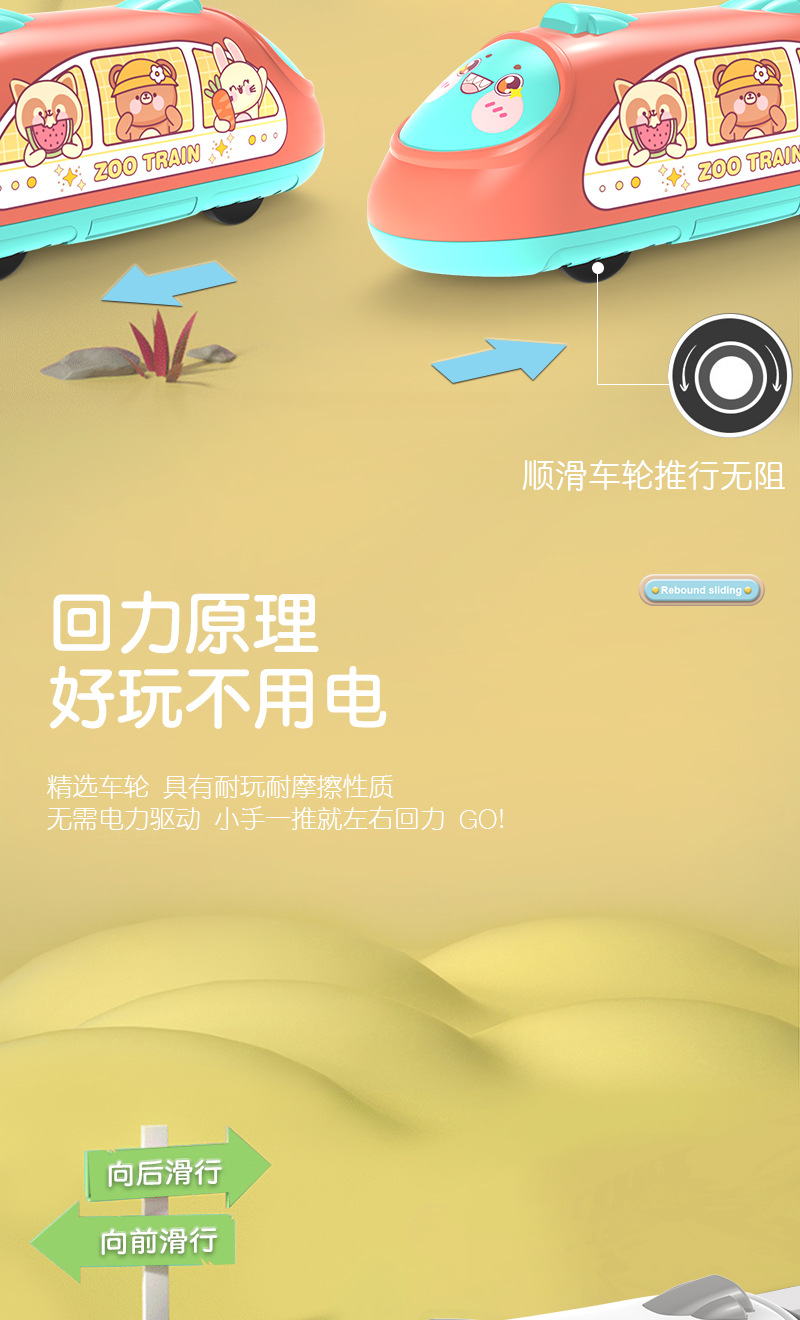 儿童玩具车惯性车和谐号列车动车组火车头高铁男孩模型小礼品批发详情3