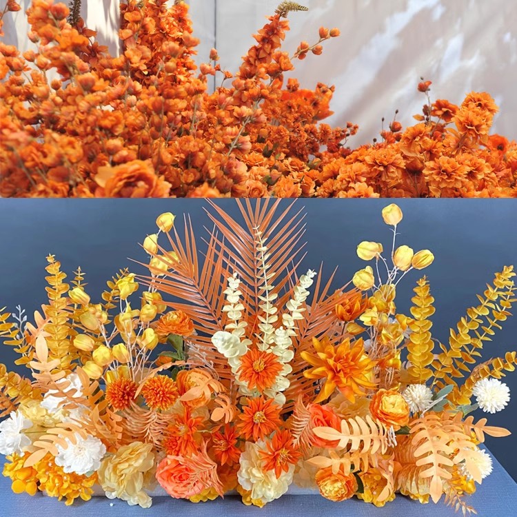 新款婚礼装饰婚庆花艺仿真花吊顶假花塑料花地排花引路T台插花详情18