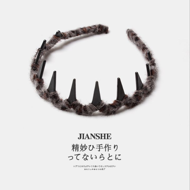 甜酷豹纹带齿波浪发箍女秋发根蓬松神器洗脸压发防滑头箍发卡头饰详情10