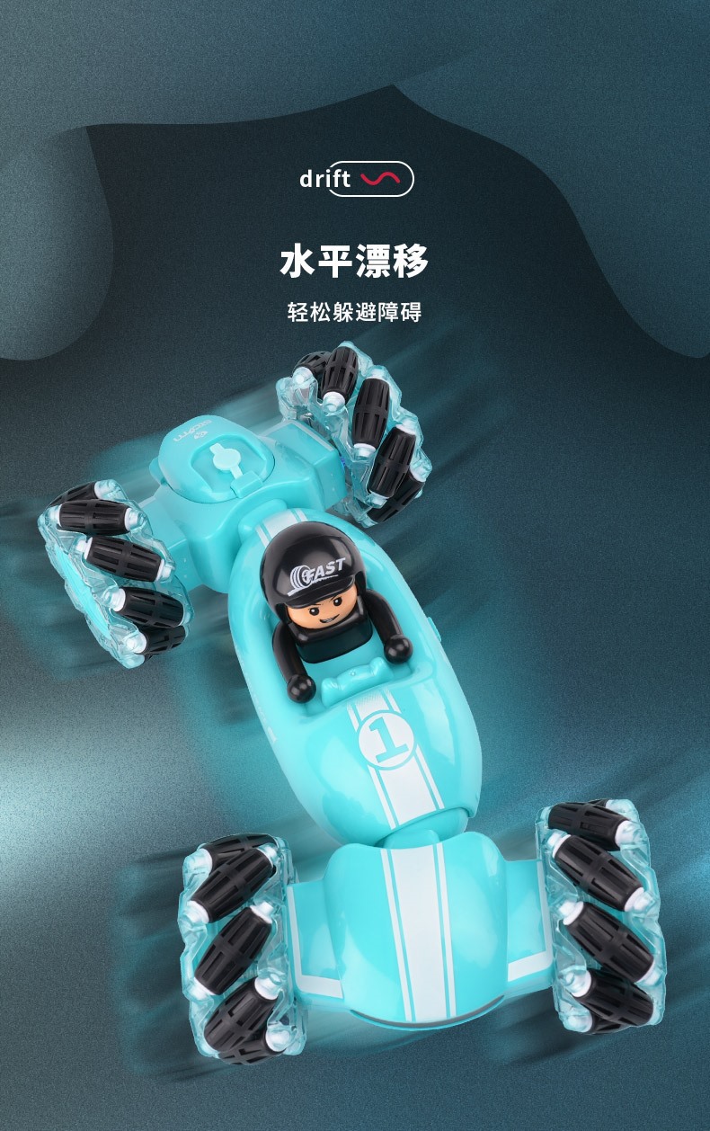 横行喷雾公仔扭变车手势感应高速四驱漂移2.4G无线遥控车玩具批发详情5