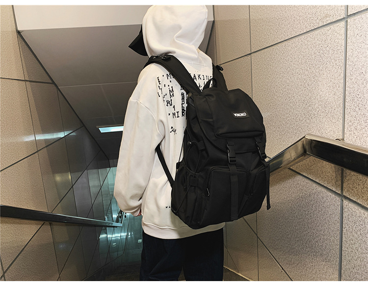 2022新款书包初高中大学生书包工装韩版简约大容量双肩背包详情10