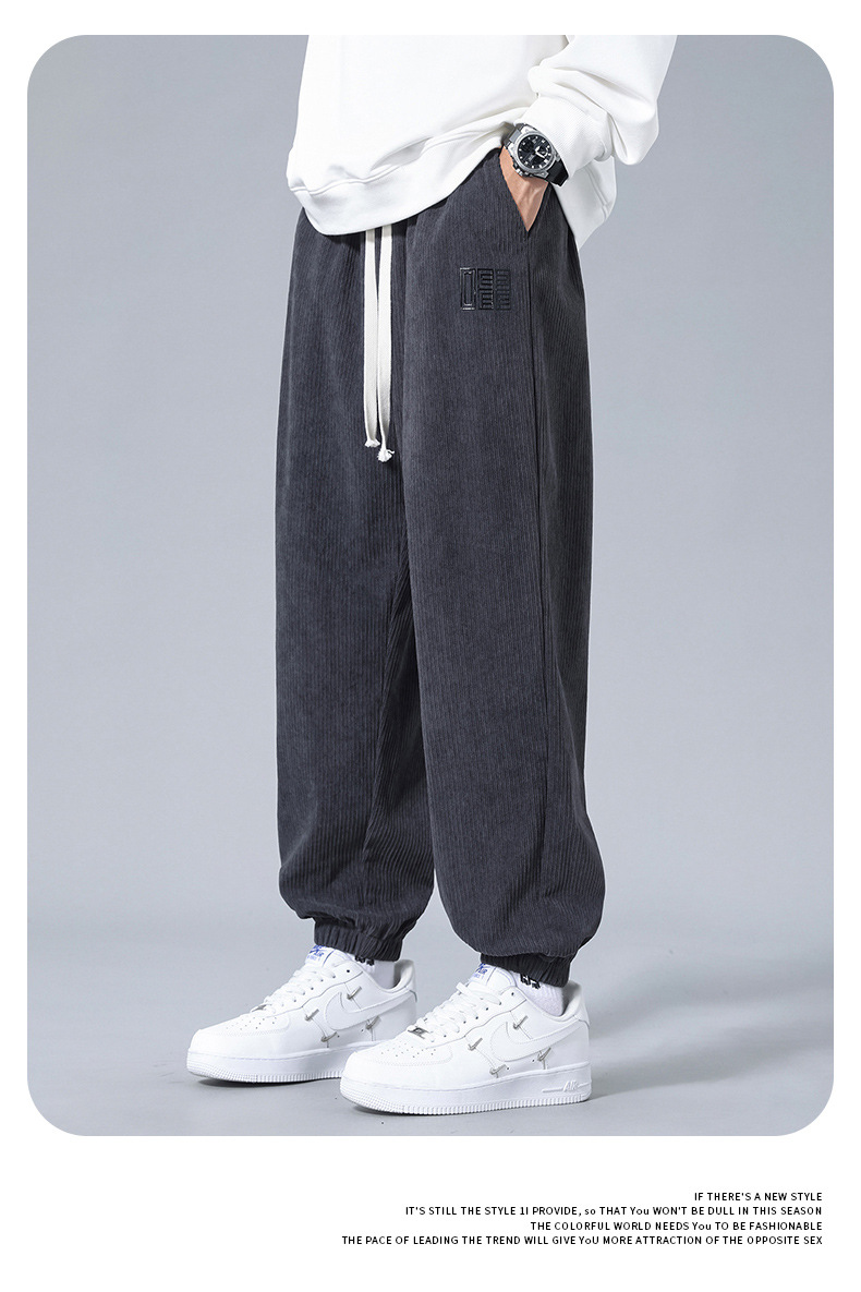 Pantalones hombre primavera otoño marca de moda holgada paquete de pies pantalones de estilo americano high street adolescente workwear casual pantalones deportivos pic 13