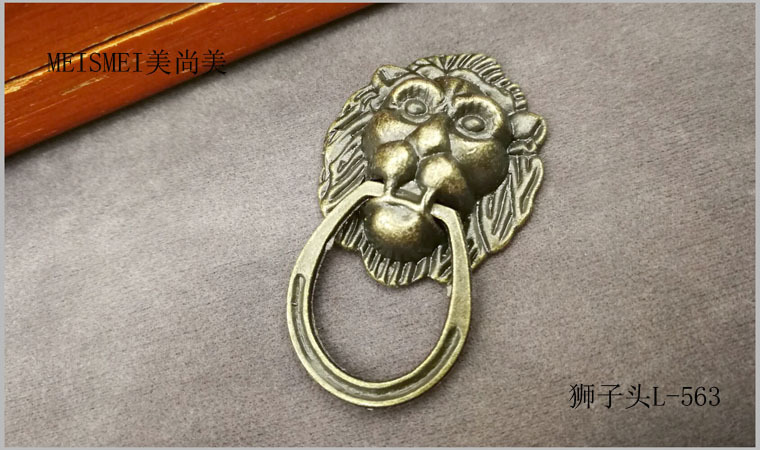 29*48mm alloy door handle, antique bronze lion head handle, cabinet door handle, home decoration hardware handle pic 1